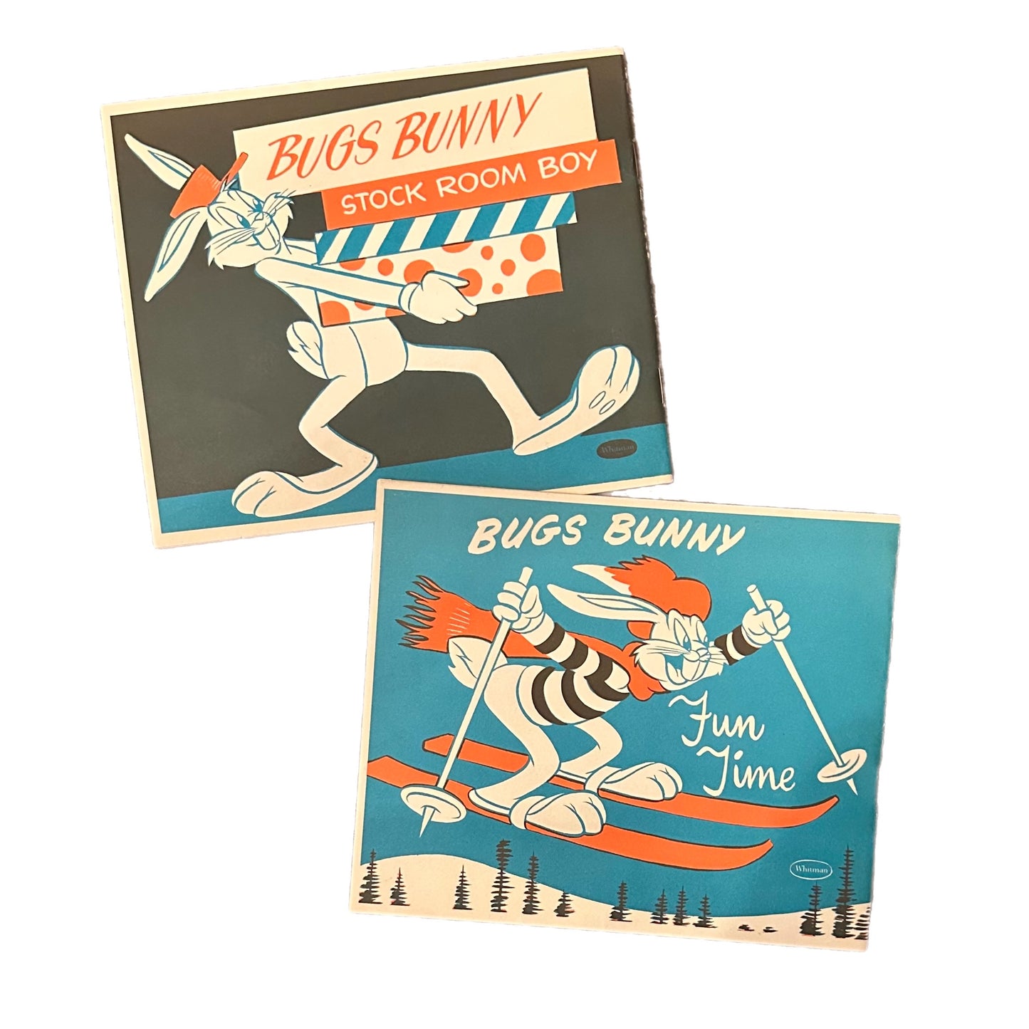 VINTAGE BUGS BUNNY COLORING BOOK PAIR (1957) - Two (2) Tiny Whitman Children's Books