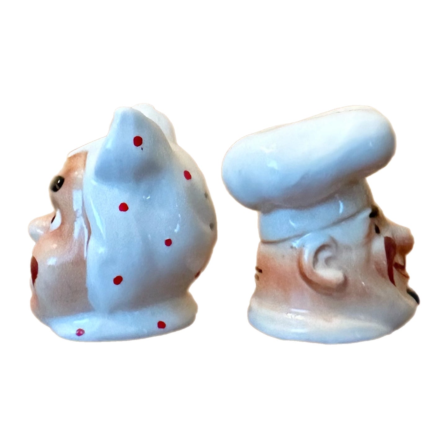 VINTAGE CHEF COOK BAKER SALT & PEPPER SHAKER SET, Large Heads, Vintage Japan Ceramics