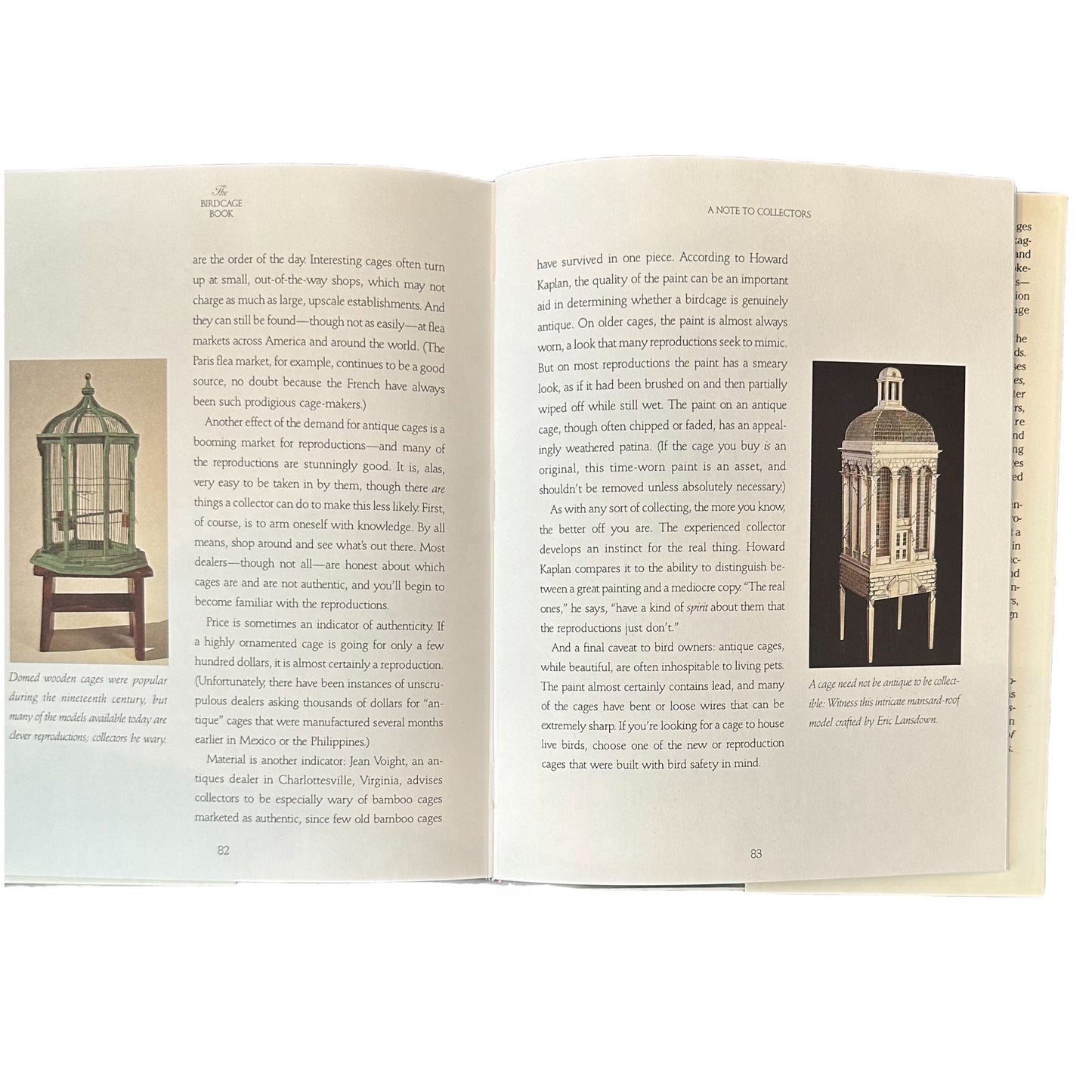 THE BIRDCAGE BOOK: ANTIQUE BIRDCAGES FOR THE CONTEMPORARY COLLECTOR (1992) by Leslie Garisto