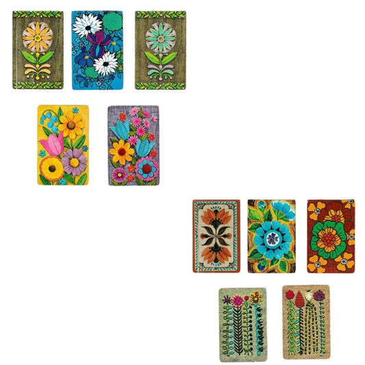 VINTAGE PLAYING CARDS - Set of 10 - Flowers, Floral, Junk Journal, Ephemera, Swap Cards, Craft Supply